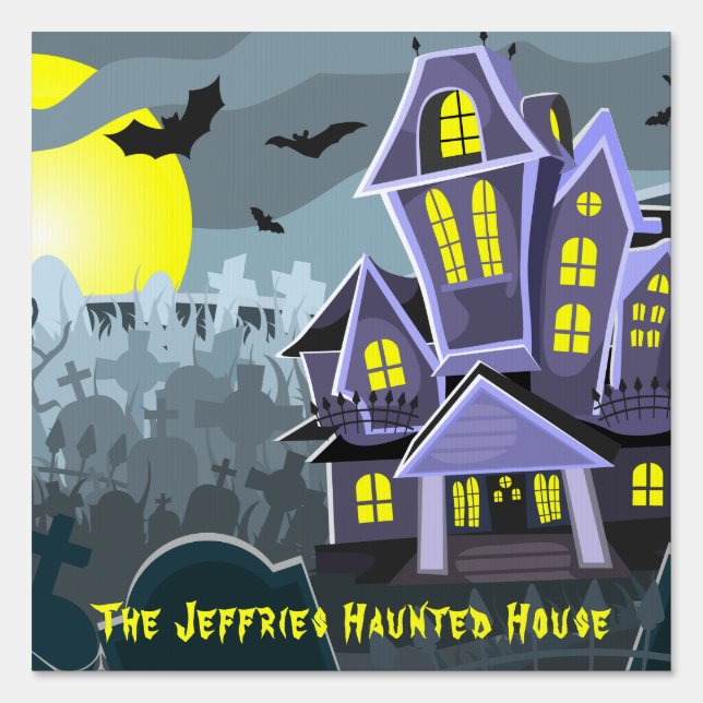 Haunted House Halloween Sign (Front)