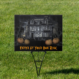 Haunted House Halloween Sign