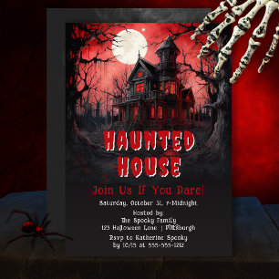 Haunted House Halloween Spooky  Gothic Forest Invitation