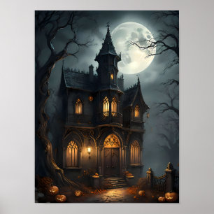 Haunted House – Halloween Spooky Gothic Poster