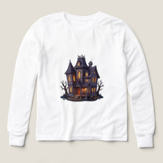 Haunted House Halloween | Spooky Night Mystery Art Tri-Blend Shirts