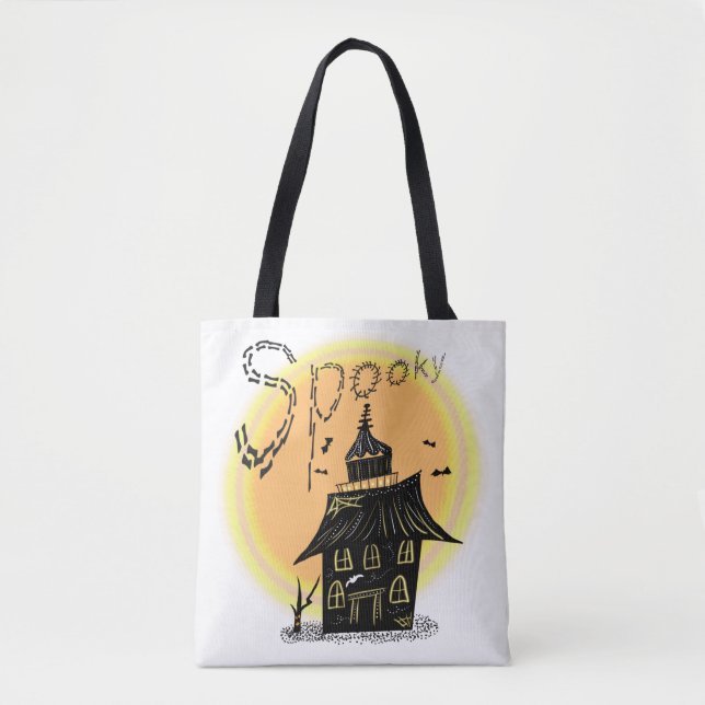 Haunted House Halloween Spooky  Tote Bag (Front)