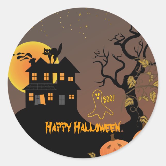 Haunted House Halloween Stickers (Front)