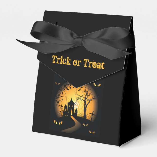 Haunted House Halloween Tent Favor Box (Front Side)