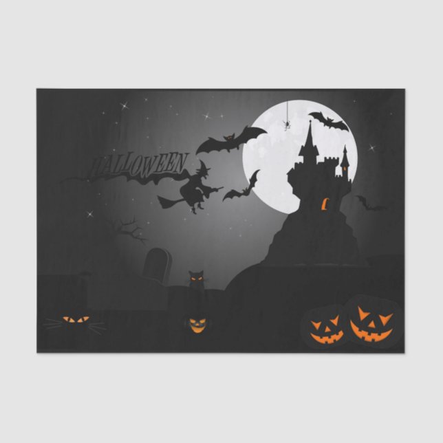 Haunted House Halloween  Tissue Paper (Front)