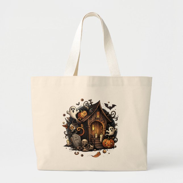 Haunted House Halloween Tote Bag   (Front)