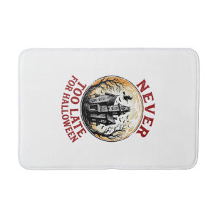 Haunted House Halloween Vintage Engraving Shirt_1 Bath Mat