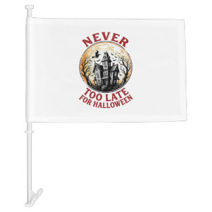 Haunted House Halloween Vintage Engraving Shirt_1 Car Flag