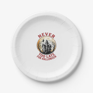 Haunted House Halloween Vintage Engraving Shirt_1 Paper Plates