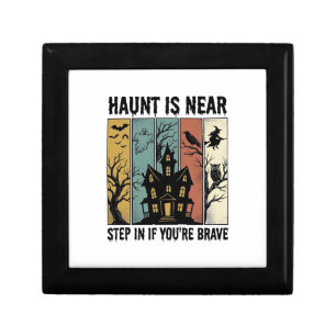 Haunted House Halloween Vintage Engraving Spooky D Gift Box