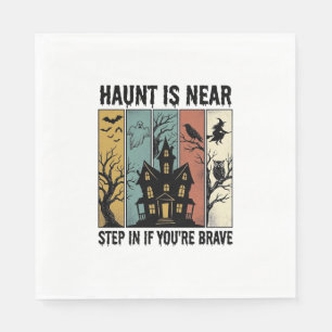 Haunted House Halloween Vintage Engraving Spooky D Napkins