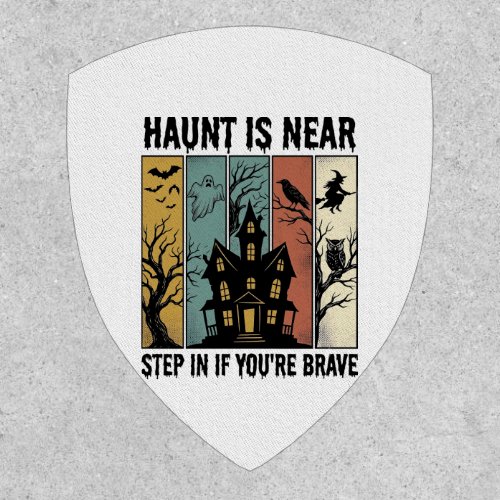 Haunted House Halloween Vintage Engraving Spooky D Patch