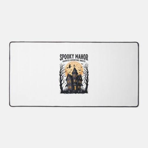 Haunted House Halloween Vintage Engraving Spooky N Desk Mat