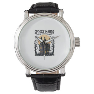 Haunted House Halloween Vintage Engraving Spooky N Watch