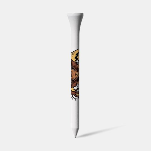 Haunted House Halloween Vintage Engraving White Sh Golf Tees