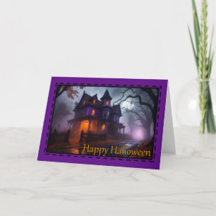 Haunted House Happy Halloween Card