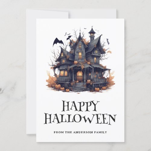 Haunted House Happy Halloween Card