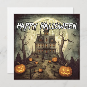 Haunted House Happy Halloween Card