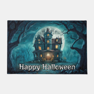Haunted House   Happy Halloween Doormat