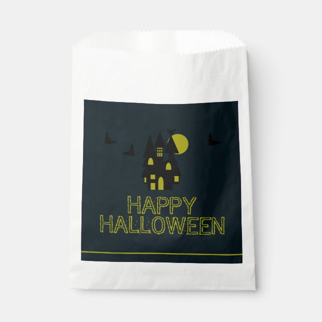 Haunted House, Happy Halloween Favor Bag (Front)