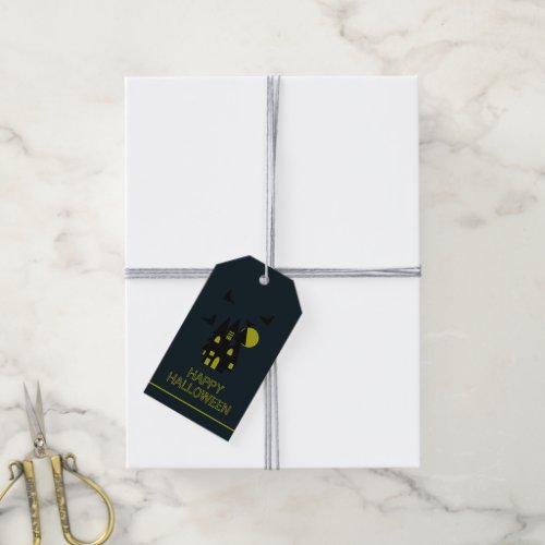 Haunted House Happy Halloween Gift Tags