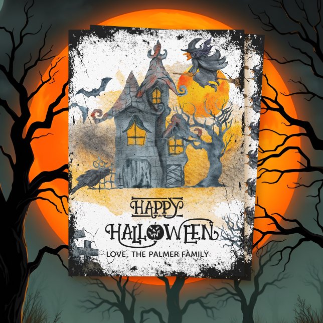 Haunted house Happy Halloween Holiday Card (Creator Uploaded)