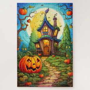 Haunted House Happy Halloween Jigsaw Puzzle