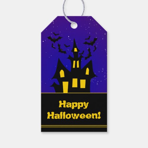Haunted House Happy Halloween Pop By Gift Tags