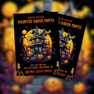 Haunted House Haven Halloween Party Invitation