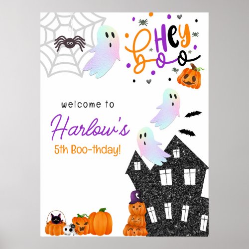 Haunted House Hey Boo Halloween Welcome Sign