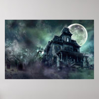 Haunted House Horror Poster – Ghostly Mansion