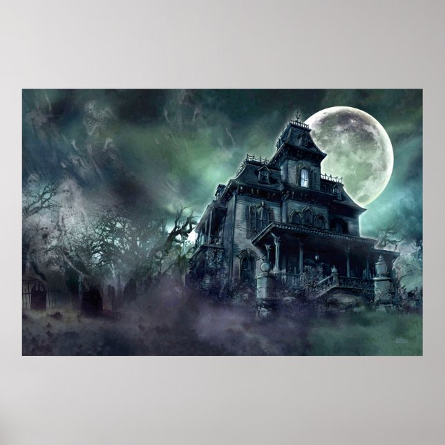 Haunted House Horror Poster – Ghostly Mansion (Front)