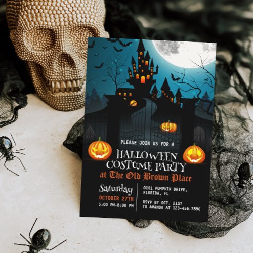 Haunted House Invitation Halloween Costume Party 
