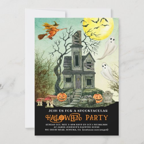 Haunted House Kids Halloween Party Invitation