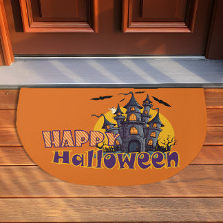 Haunted House Kooky Happy Halloween Doormat