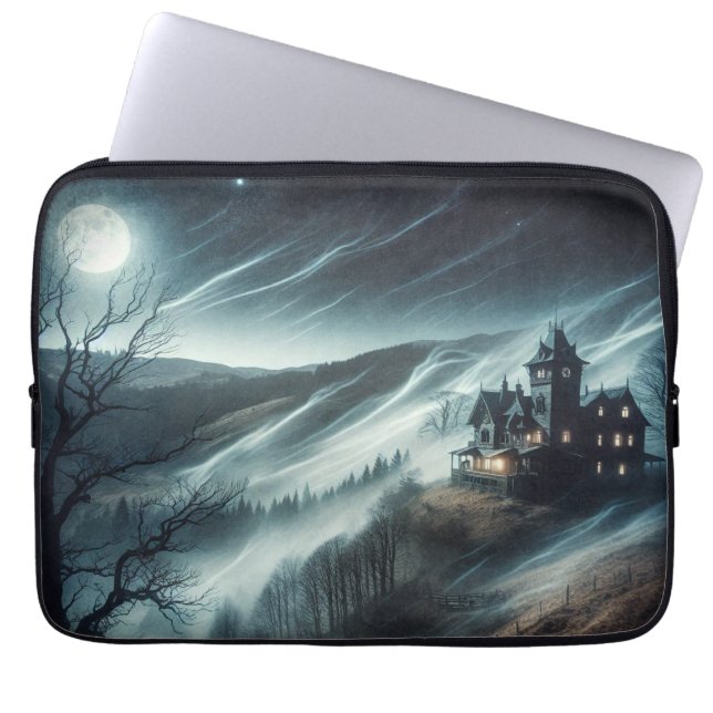 Haunted House Laptop Sleeve (Front)