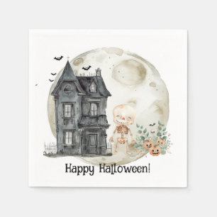 Haunted House Mummy And Friends Halloween Party Napkins