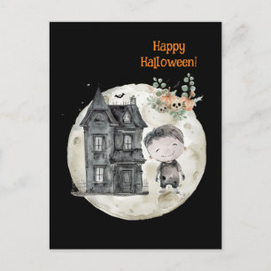 Haunted House Mummy And Friends Halloween Party Postcard