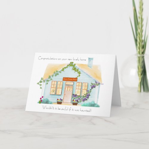 Haunted house new home congratulations card