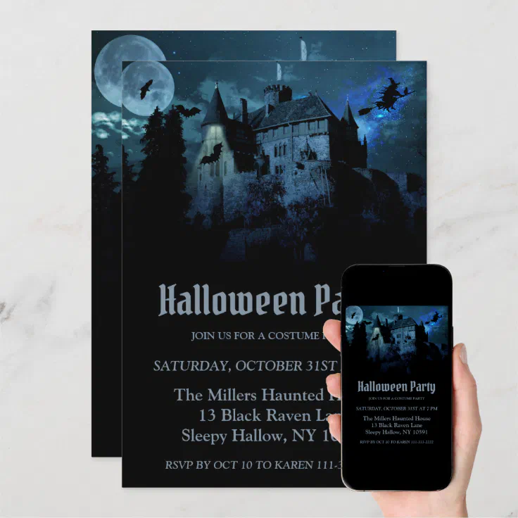 Haunted House On A Hill Invitation Zazzle