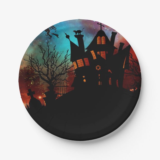 Haunted House on a Hill Paper Plates (Front)
