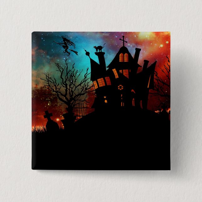 Haunted House on a Hill Pinback Button (Front)