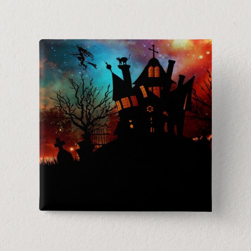 Haunted House on a Hill Pinback Button