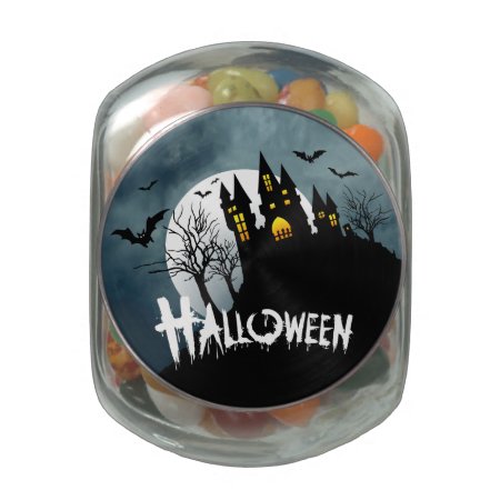 Haunted House On A Hill Spooktacular Halloween Glass Jar