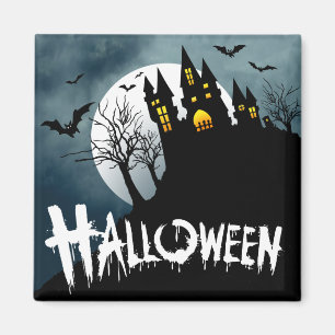 Haunted House on a Hill Spooktacular Halloween Magnet