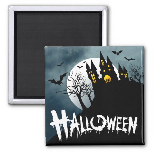 Haunted House on a Hill Spooktacular Halloween Magnet