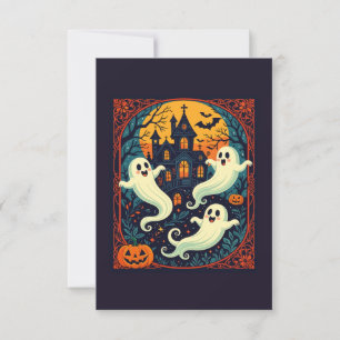 Haunted House - Orange Moon Close Invitation