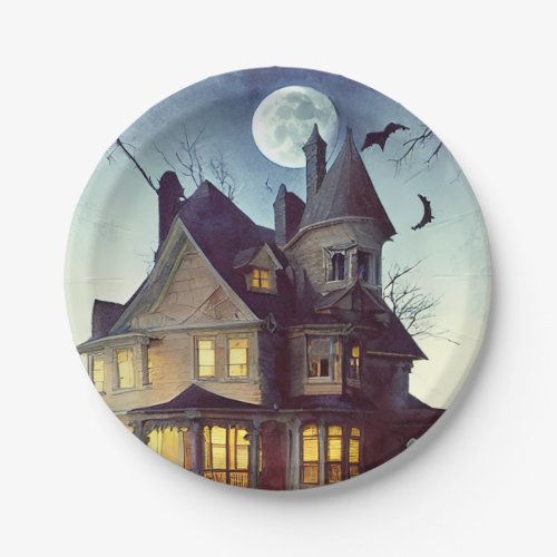 Haunted House Paper Plates