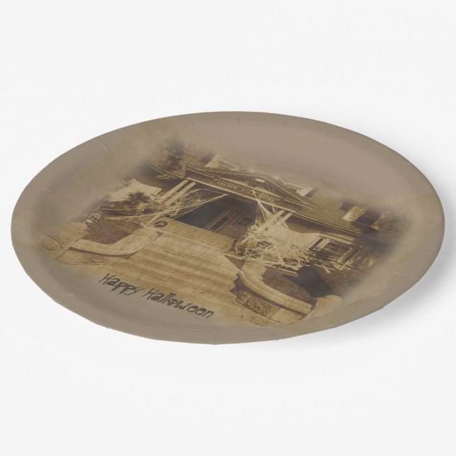 Haunted House Paper Plates (Angled)