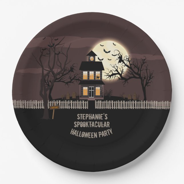 Haunted House Paper Plates (Front)
